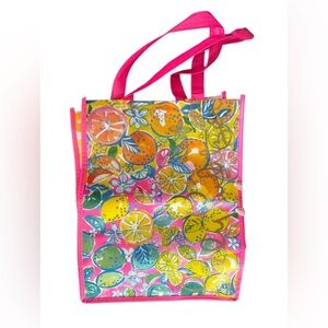 Lilly Pulitzer Pink and Yellow Citrus Reusable Tote